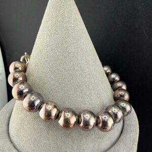 Vintage‎ Silpada Sterling Silver Bead Bracelet 925 Patina Round Ball Women 6.5in